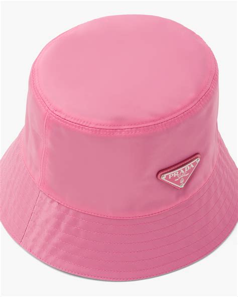 pink prada nylon bucket hat